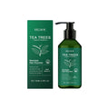 Shampoo Valstrend Tea Tree per idratare e riparare i capelli, bottiglia con etichetta verde e tubo di shampoo bianco e verde