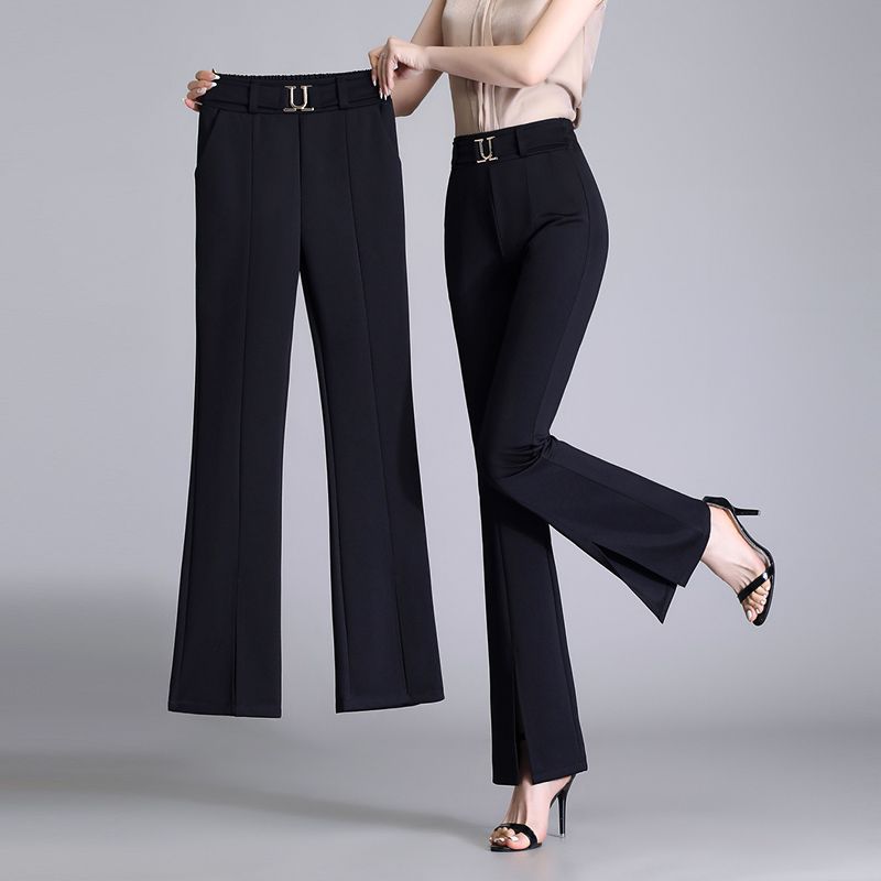 Pantaloni donna a vita alta, larghi e cropped, stile casual, marca Valstrend shop, eleganti e comodi, immagine frontale.
