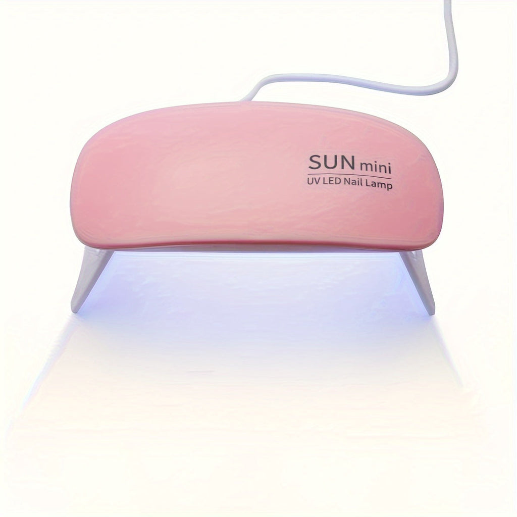 Piccola lampada UV LED a forma di mini mouse rosa e bianca per essicare gel unghie, portatile, pieghevole e senza odori, compatibile USB.
