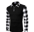 Giacca zip da uomo in maglione scozzese Valstrend, con motivo a quadri, maniche lunghe e colletto alto.