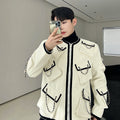 Autumn And Winter Classic Style Temperament Multi-pocket Chain Heavy Industry Coat