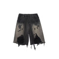 Ripped Denim Shorts Men's Summer Over-the-knee Pants