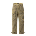 Multi-pocket Design Loose Wide-leg Straight Trousers