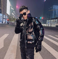Giacca in cotone brillante da uomo Valstrend, vista frontale, tessuto morbido e stile casual.