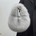 Chic Faux Fur Women's Clutch - Soft & Compact with Zip Closure, Perfect for Evening Out, Photoshoots, Shopping, Work, and Holiday Gifts - Available in Coffee, Mint Green, Grey, Cream, Blue, Burgundy, Black