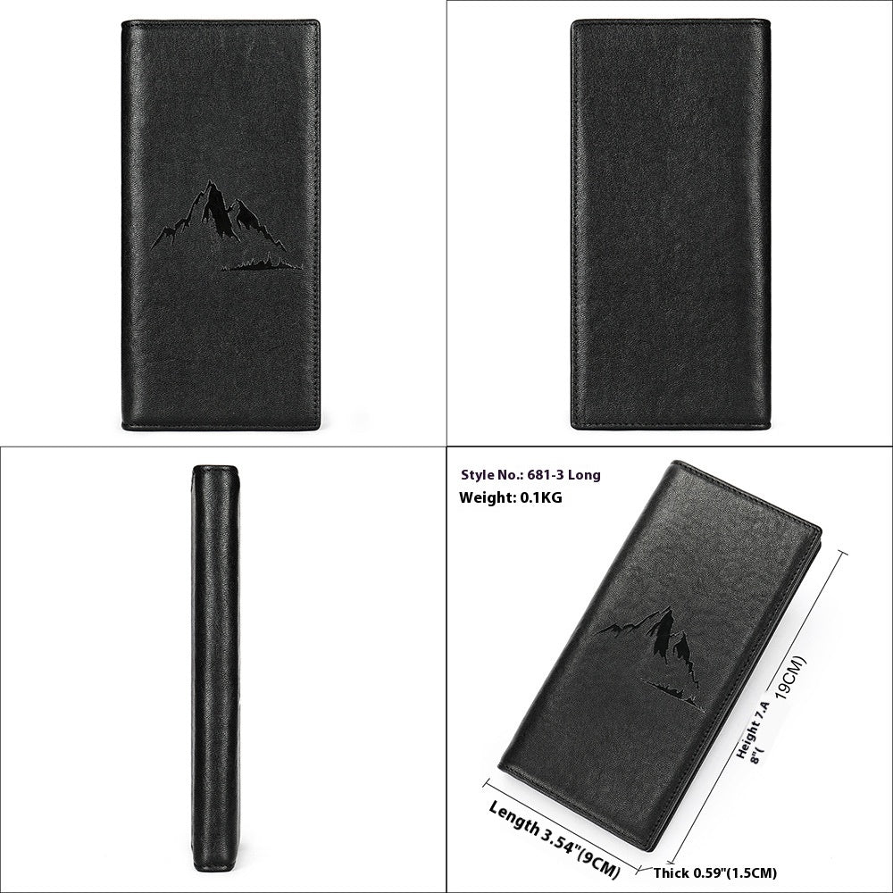 Portafoglio uomo leggero Valstrend, stile business e giovani, con scomparti per carte e contanti, in pelle nera elegante.