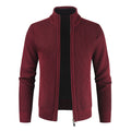 Cardigan uomo autunno 2023 Valstrend, maglione casual a tinta unita con colletto a stand, stile classico e comodo.