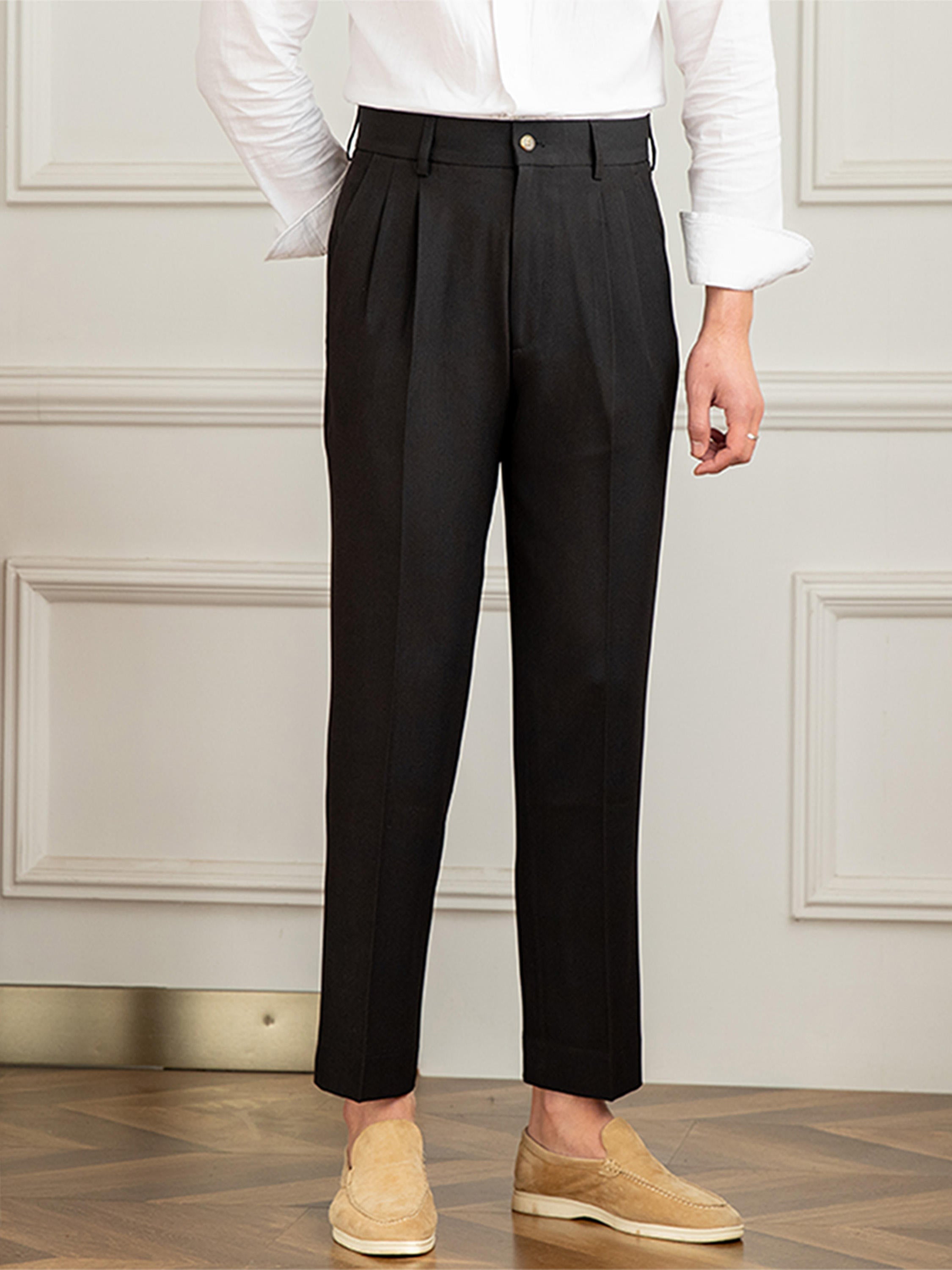 Men's Fashion British Business Formal Wear Casual Pants