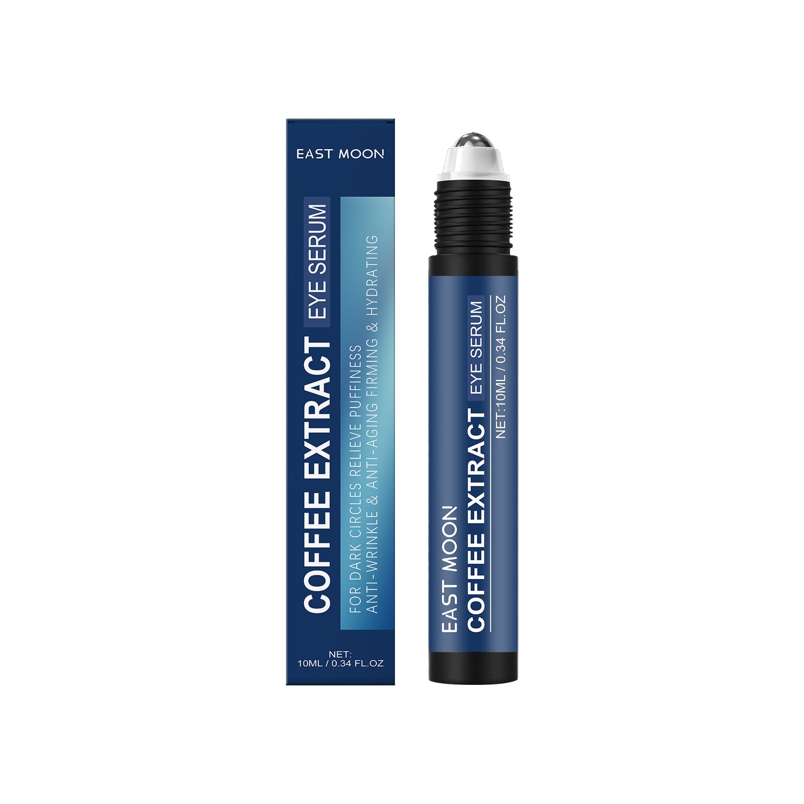 Siero occhi alla caffeina Valstrend per ridurre gonfiore e occhiaie, con applicatore visibile e confezione elegante