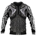 Felpa con cappuccio da uomo Valstrend, felpa con cappuccio stile vichingo, tessuto morbido e comodo, colore nero.