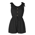 Tuta senza maniche da donna Valstrend shop con fibbia cocco, dettagli in pizzo e design lace-up elegante e comodo.