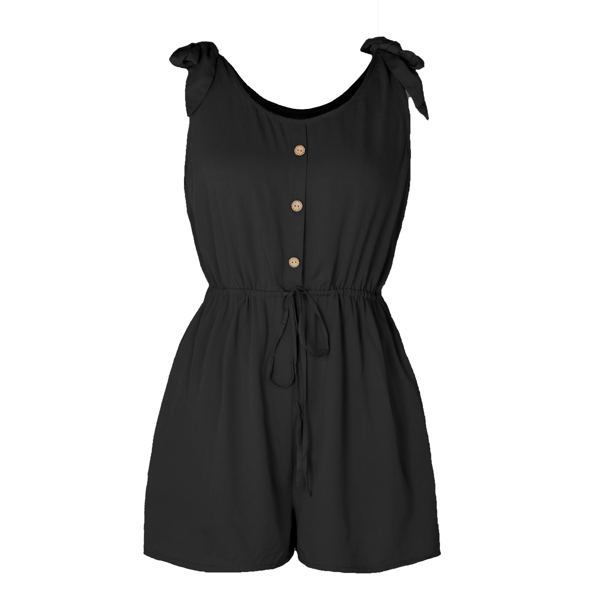 Tuta senza maniche da donna Valstrend shop con fibbia cocco, dettagli in pizzo e design lace-up elegante e comodo.