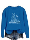 Maglione donna Valstrend con scollo rotondo, maniche lunghe e vestibilità larga, con lettere stampate sul davanti.