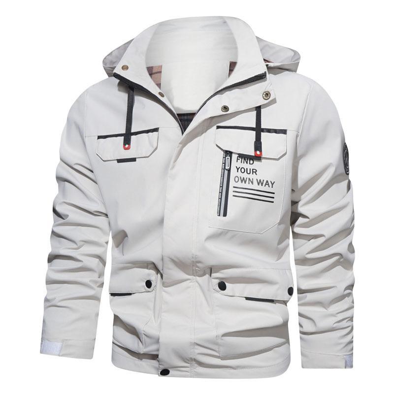 Giacca casual da uomo Valstrend, giacca a vento con cappuccio, interno in fleece, ideale per attività all'aperto e tempo fresco.
