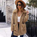 Cappotto lungo in pelliccia finta con doppio tessuto in pile, invernale, a maniche lunghe, marca Valstrend.