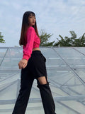 Maglione oversize con scollo rotondo a maniche lunghe per donna, in tessuto morbido, marca Valstrend shop