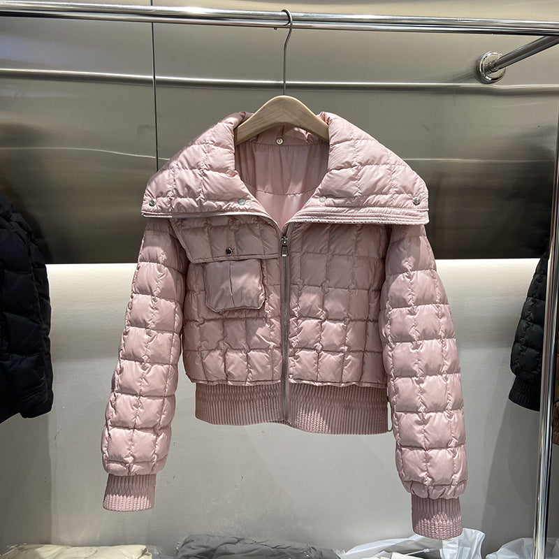 Giacca invernale imbottita da donna Valstrend, stile coreano, con cappuccio e zip, perfetta per il freddo.