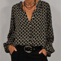 Maglietta donna a maniche lunghe con scollo a V e stampa moda primaverile, marca Valstrend, stile casual e femminile