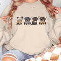 Women's Cute Cow Print Pullover Sweatshirt, Casual Long Sleeve Round Neck Hoodie, Polyester, for Autumn/Winter, Fashionable Ladies' Top