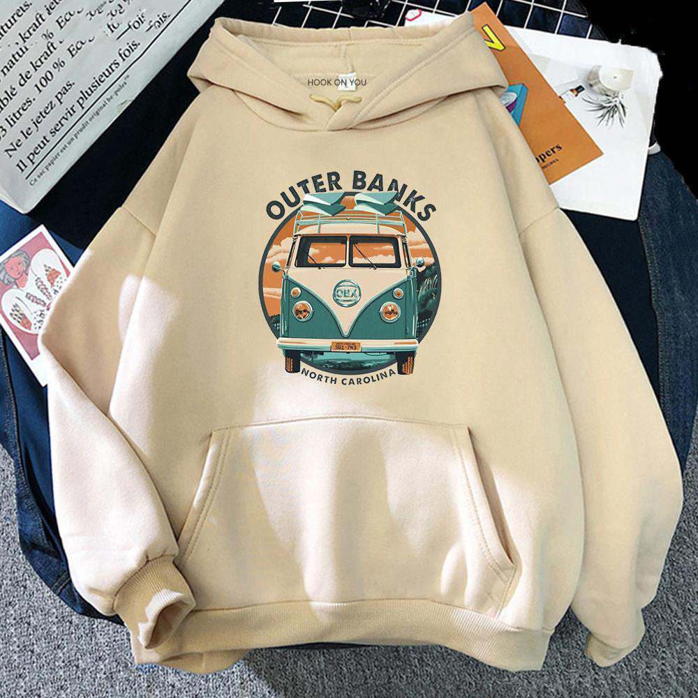 Felpa autunno e inverno Valstrend con motivo di automobili cartone animate, morbida e calda, visibile con cappuccio e stampa colorata