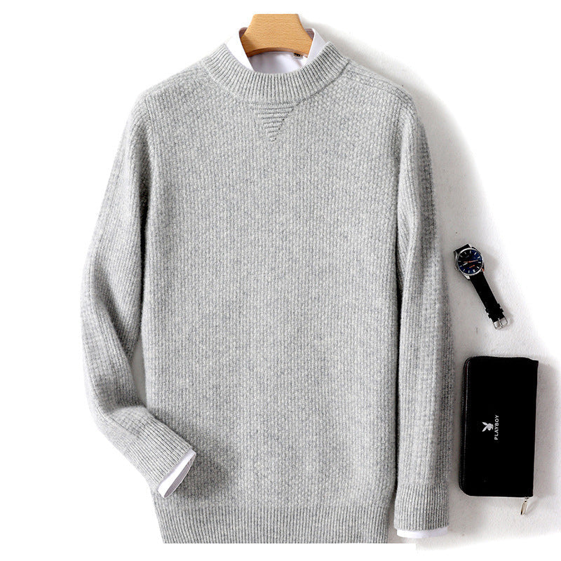 Maglione in cashmere a rombi invernale da uomo Valstrend, morbido e caldo, con motivo a rombi e collo rotondo.