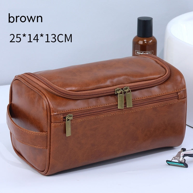 Cosmetico portatile impermeabile da uomo Valstrend, grande capacità, con cerniere e scomparti, ideale per viaggio e uso quotidiano.