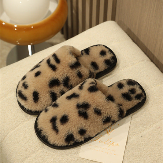 Ciabatte in cotone leopardate valstrend, calde e alla moda, con design confortevole e stile animale.