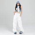 Pantaloni donna Valstrend in stile casual largo a vita alta, morbidi e con gamba ampia, ideali per look comodi e alla moda