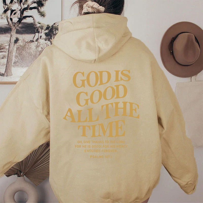 Felpa con cappuccio brushed da uomo e donna Valstrend, con scritte slogan, tasca a kangaroo e coulisse, stile casual e comodo