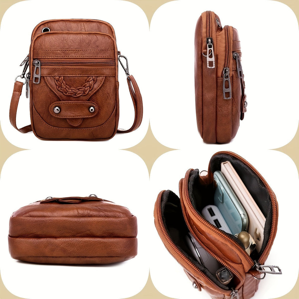 Borsa a tracolla mini chic Valstrend per donna in eco-pelle con colore solido, tracolla regolabile e chiusura a zip, ideale per uso quotidiano