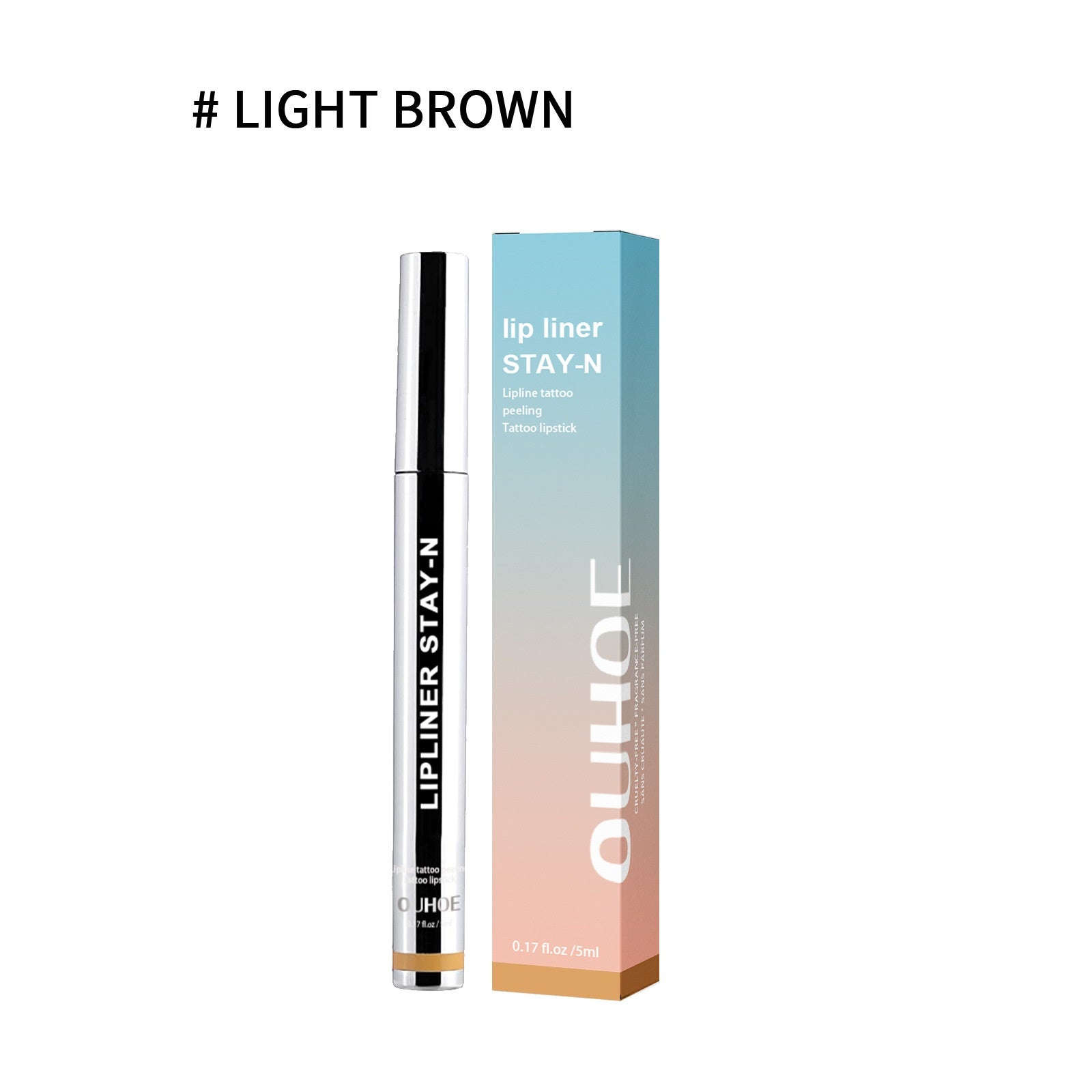 Matita labbra waterproof Valstrend, colore marrone scuro, morbida e a lunga durata, con gloss lip plump per un makeup naturale