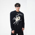 Maglione unisex Valstrend con motivo a ragno in broccato americano hip hop, stile urbano e accattivante.