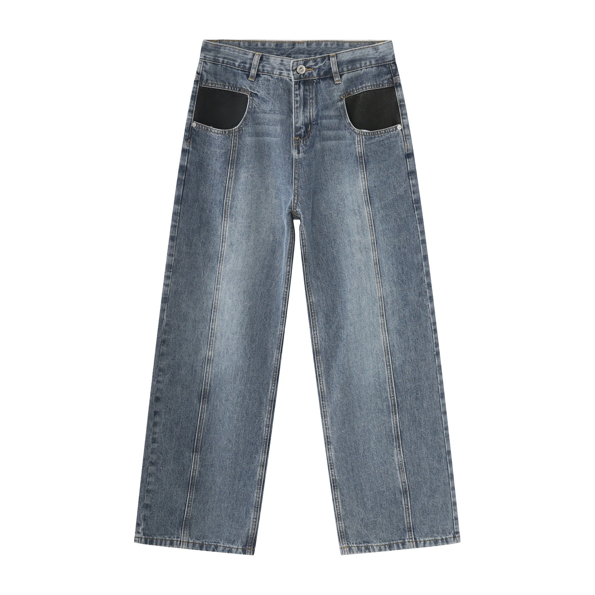 Pantaloni jeans vintage da uomo Valstrend con design di interesse speciale, stile retrò e dettagli unici.