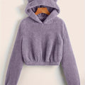 Women's Fashion Hoodie with 3D Ear Design, Long Sleeve, Solid Color, Casual Style, Polyester Knit Fabric, Autumn/Winter Season