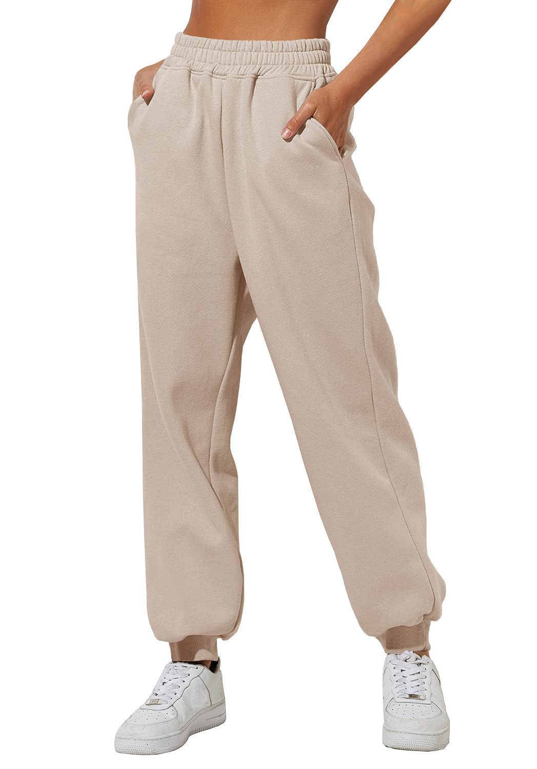 Pantaloni jogger donna Valstrend con vita alta, tasche, comodi, casual e larghi, ideali per il tempo libero.