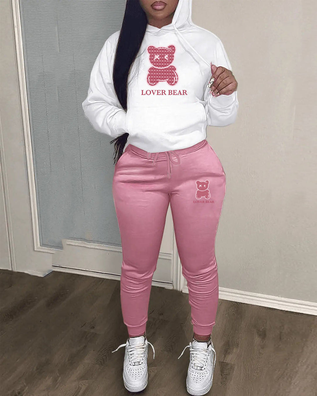 Felpa con cappuccio e pantaloni sportivi donna Valstrend, set da viaggio con design moderno e comfort, colore neutro.