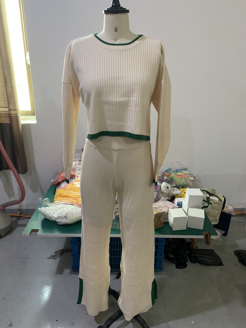 Completo donna invernale Valstrend, stile Idle con contrasto di colori, maglia autunno e inverno, vestito caldo e alla moda