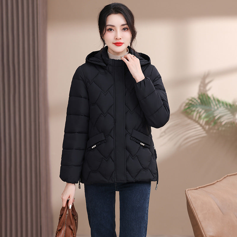 Cappotto termico in cotone di taglia grande Valstrend, imbottito, caldo e spesso, stile elegante e confortevole per l'inverno.