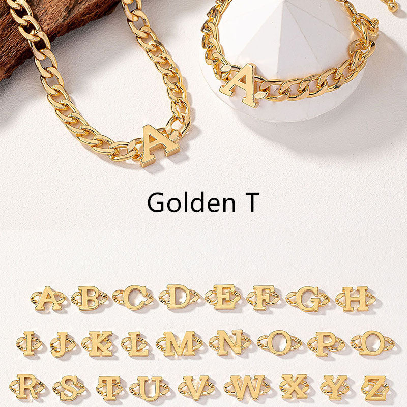 Set di bracciali e collana con lettere in stile fashion per donna, accessori eleganti di Valstrend shop