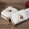Portafoglio portacarte Valstrend con motivo floreale, compatto, con cerniera, ideale per donne e uomini, porta carte di credito elegante