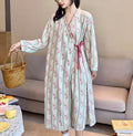 Nightdress Women's Spring And Autumn Kimono Long Sleeve Nightdress
