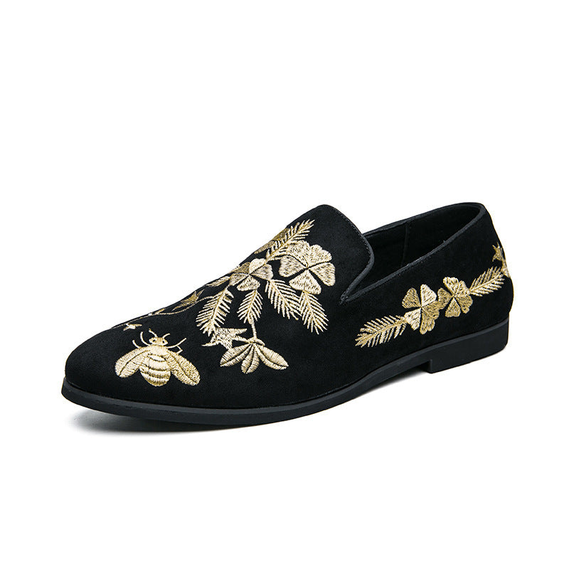 Scarpe da uomo in pelle con ricami moda e stile business, marca Valstrend, con dettagli di ricamo eleganti e design sofisticato