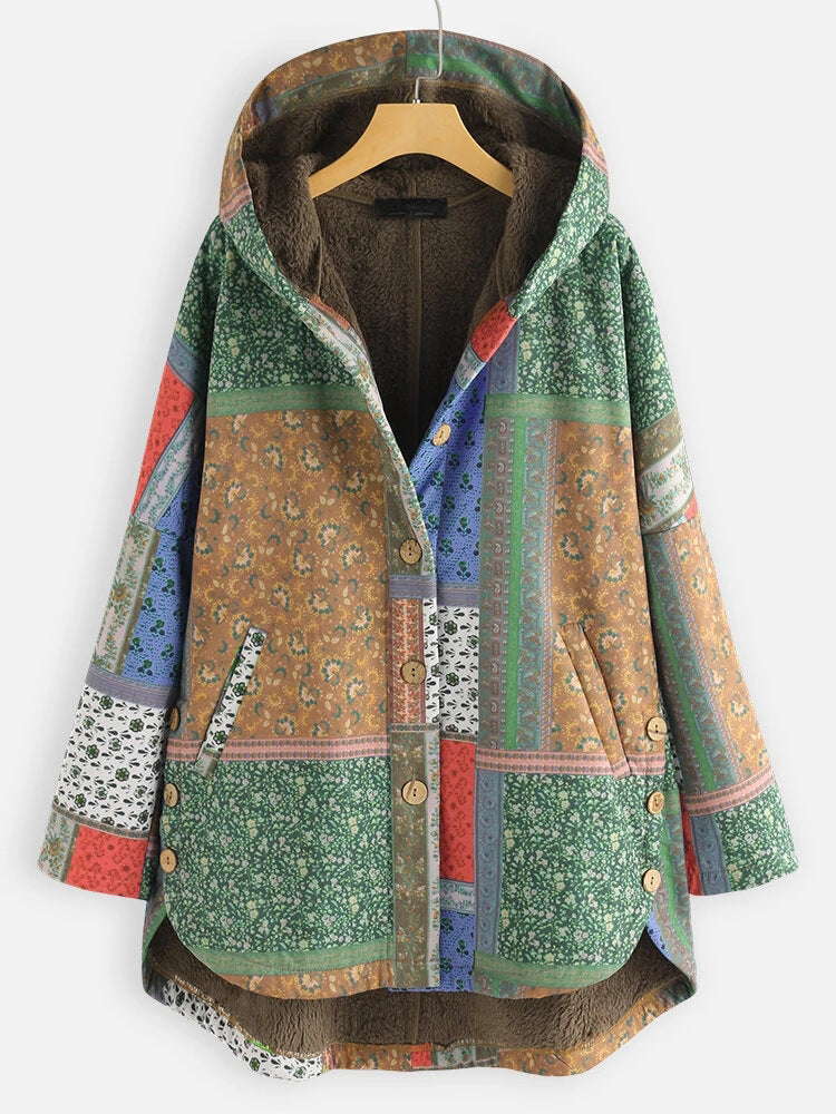 Hooded Loose Plus Size Cotton Coat Jacket