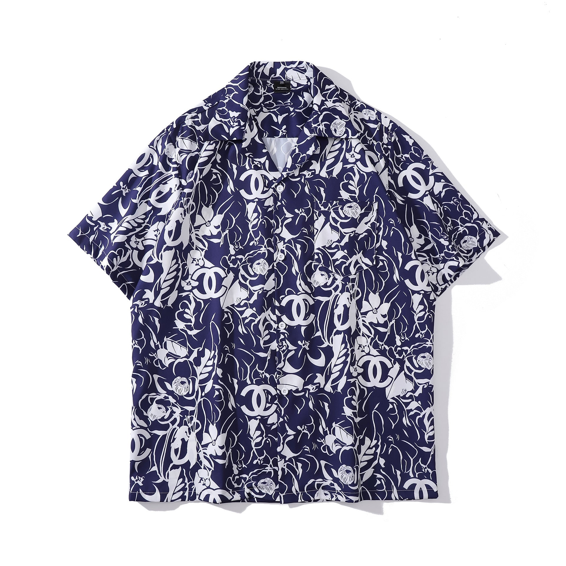Cuban Collar New Vintage Casual Short Sleeve Printed Shirt Men And Women