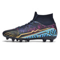 Scarpe da calcio alta da giovane Valstrend con tacchetti per erba sintetica, design sportivo e tomaia resistente.