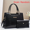 1 Set Women's Fashion Tote Bag and Wallet Combo, Faux Leather Handbag with Zip Closure, Polyester Lining, and Edged Finish - Available in Black, Red, and White