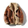 Cappotto in pelle extra large Valstrend con colletto imbottito e pelliccia interna, rivestimento trapuntato e stile caldo e elegante