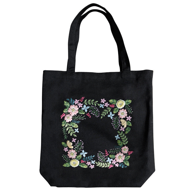Borsa a tracolla in tela con ricami fatti a mano, materiale per fai-da-te, stile artigianale, marca Valstrend shop.