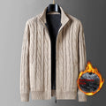 Maglione da uomo Valstrend con collo alto, interno in fleece termico spesso, ideale per il freddo, tessuto caldo e confortevole.