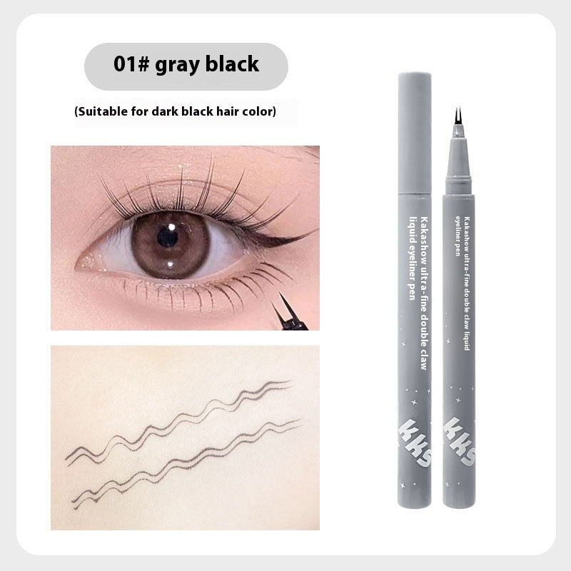 Kakashow Very Thin Double Claw Liquid Eyeliner Mom Eyelashes Crouching Silkworm